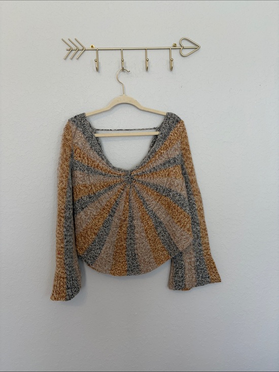 Free People Sweaters - Free People Sunburst Open Back Sweater Rust Gray Size Large